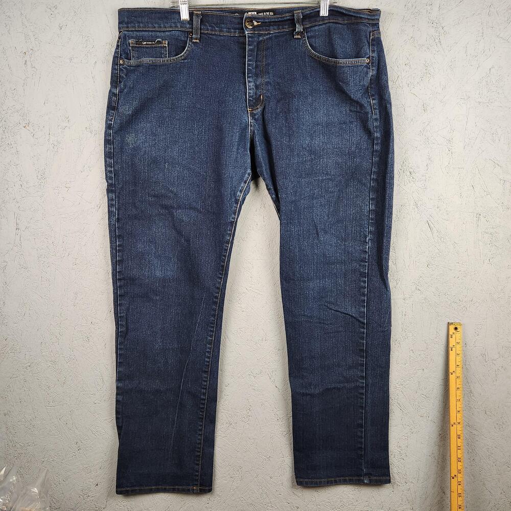 Good Denim Co Jeans Mens 44 Dark Blue Slim Fit Stretch Made in USA 5 Pocket Work